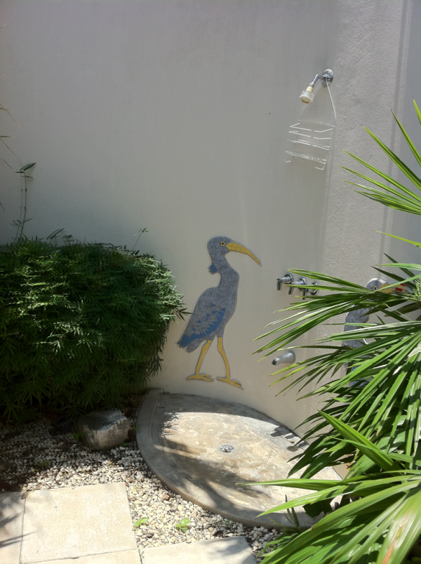 Our first outdoor shower! Attached to our fabulous jungle lodge #Belize 