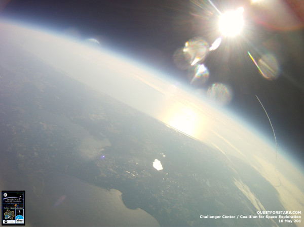 STS-134 Launch As Seen From Senatobia-1 Balloon at 64,000 ft @questforstars Image 3
