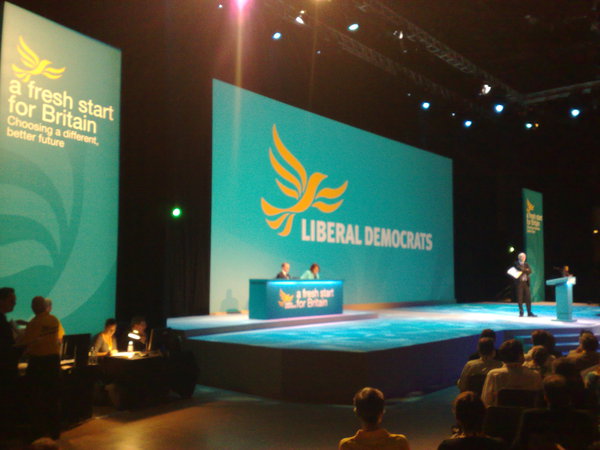 Eek. Maybe we are turning into the Tories. The stage is blue!