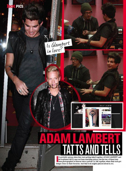 Adam Lambert in Hot Magazine issue 172