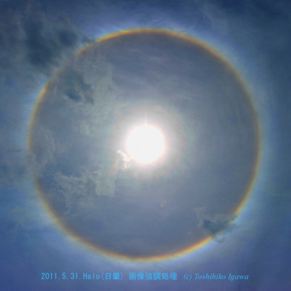 昨日5/31の画像強調処理したハロ写真(デジイチ・22mmで撮影)をUPしておきます。 #halo_jp #mysky
