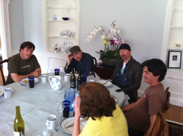 According to @Moonalice legend, this photo shows Bono &amp; The Edge meeting with @Wordnik team. @atu2