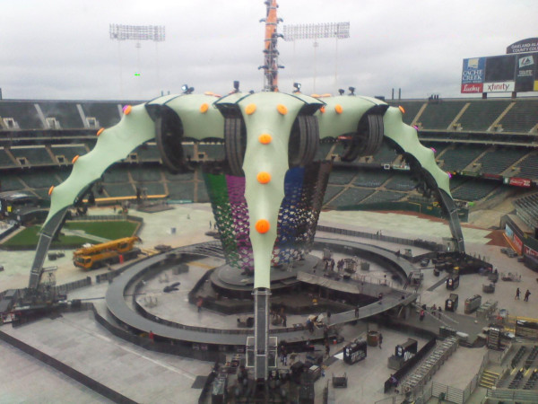 According Moonalice legend, this is what @u2com stage looked like during set up yesterday.  We play at 7pm! @atu2