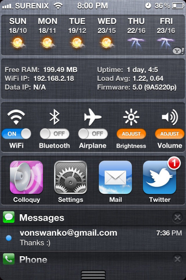 iOS 5's Notification Center marks the death of SBSettings. 