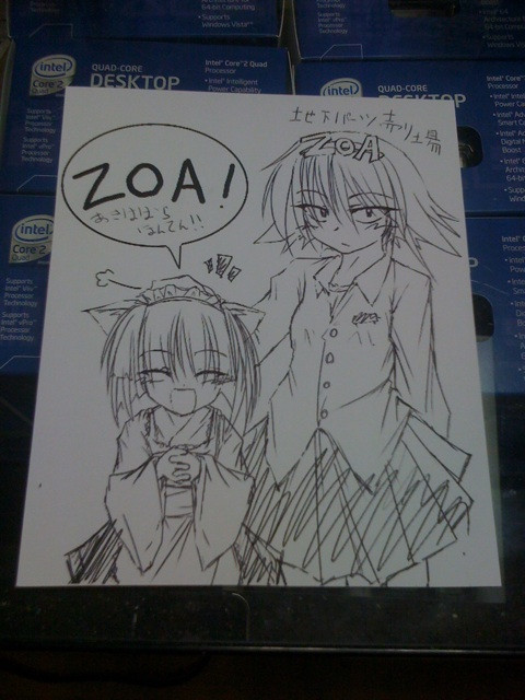 ZOAたんの新作イラスト。今日から店内に貼って行くとのこと。