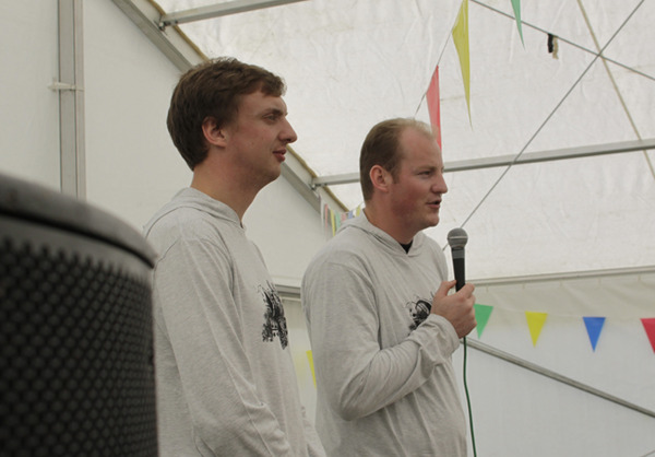 Andrew and Mod MMG talking to the staff at our recent company meeting.
