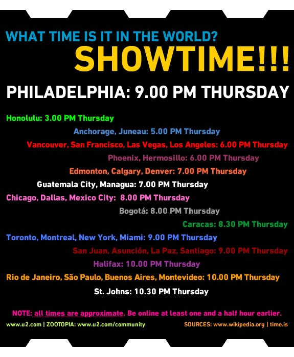 What time is it in the world? SHOWTIME!!! #U2 #U2360 #U2360PHI #U2360PHL 
