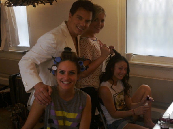 J with the girls in make up....