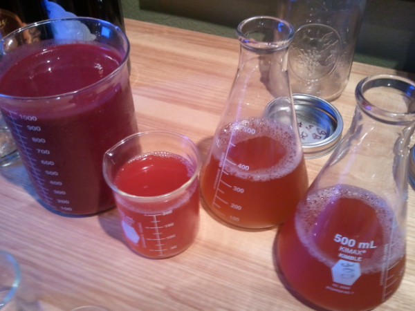 working on a blend for a new sour raspberry beer. #craftbeer #barrelaged #sourbeer 
