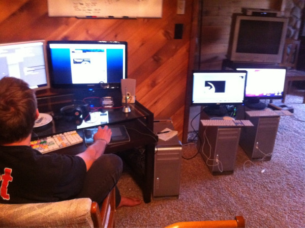 Day 30 on post production for #ArtOfFlight and we now have a modest render farm. 3 of 5 Mac Pros chomping. 