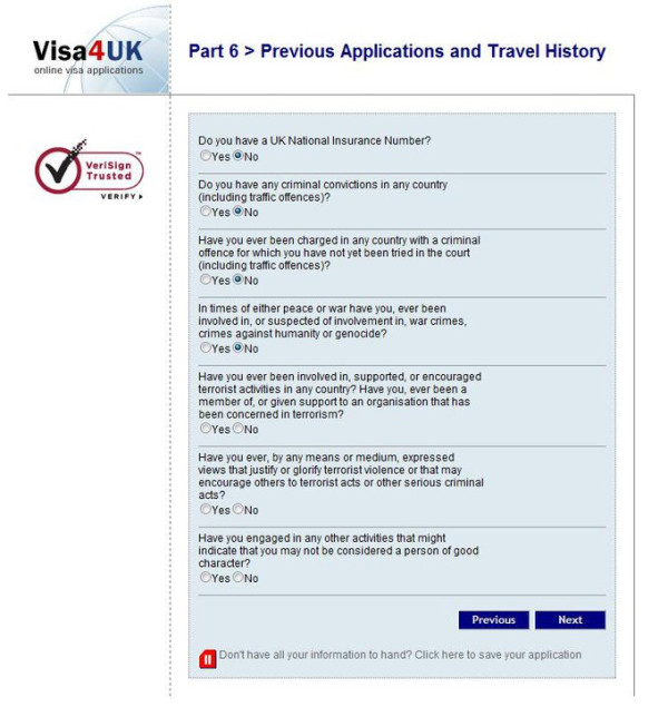 The best part of the UK visa application... anyone wanna answer YES? :))