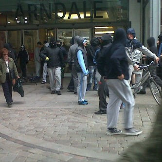 Cher Lloyd and her entourage have turned up for a CD signing at Manchester's Arndale Centre.