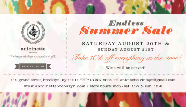 The shop is having a sale next weekend-Sat.Aug.20th&amp;Sun.21st-Stop by for some wine&amp;take 10%off everything in store!