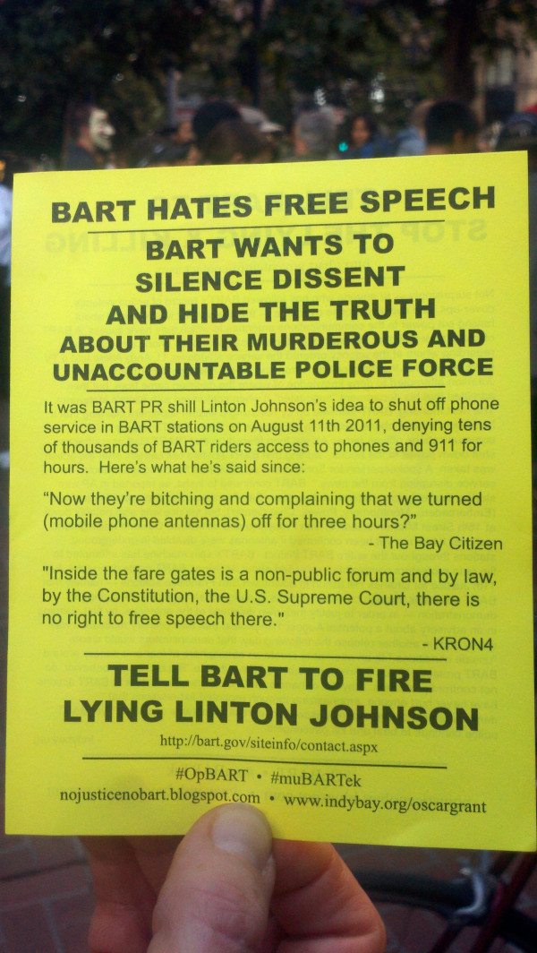 A flyer I received at #OpBART today! Hope the people of #SanFrancisco are finally #wakingup #letsgo #fuckpolice