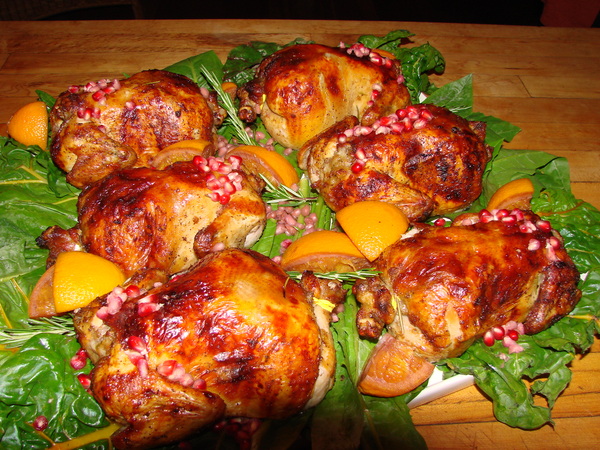 @TylerFlorence pomegranate glazed game hens with corn bread stuffing, from the Cbook Stirring the Pot, My family enjoyed tremendously on a cool NE Eve