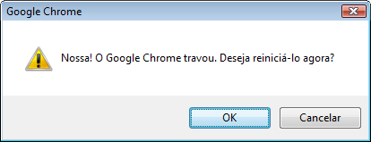 Nossa! O #GoogleChrome travou. Não jogue uma rodada. #jogodaweb