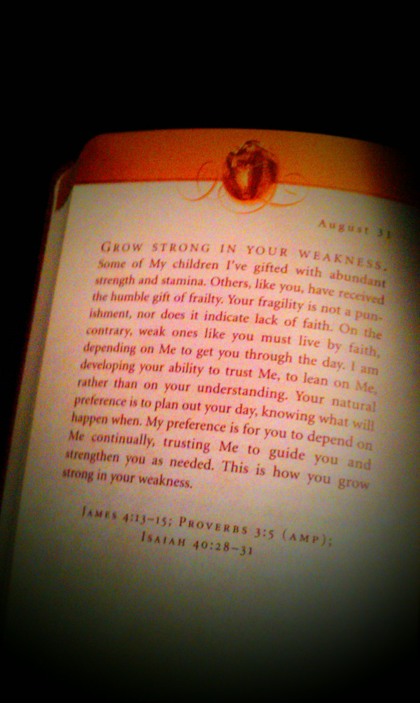 our devotional for the night. thankful that He is always talking to us even when we struggle to listen.