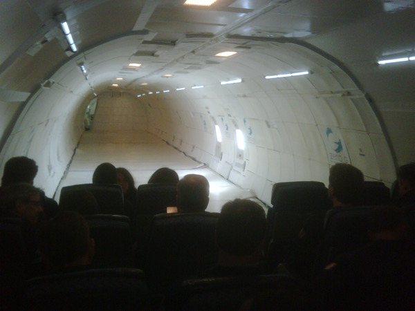 About to take off - this is the inside of G Force One!!
