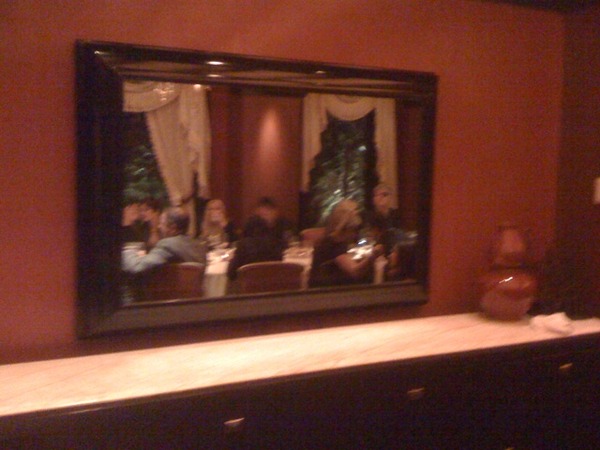 This is the tv... And a mirror where the #topchef viewing party for bartalotta!