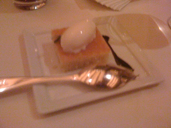 Not gona spoil outcome but bartalotta agreed! Look what's for dessert. Lemon olive oil cake w Rosemary ice cream:
