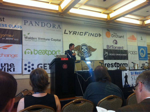 Things kicking off at #sfmusictech with @timwestergren from Pandora!