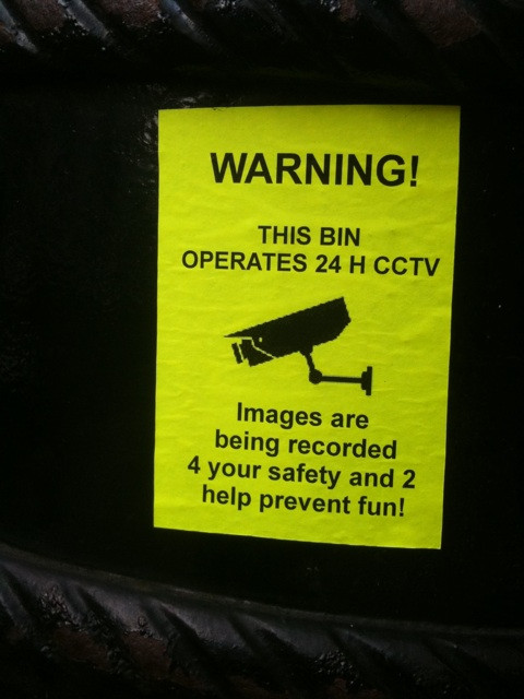 One for the "weird but funny" file from a bin in Clifton Village.