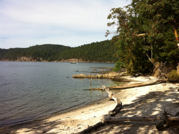 Our own private beach at Montague Provincial Park, Galiano Island