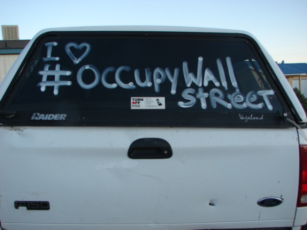  Shoe Polish Ur Vehicle Windows In #Solidarity With #OccupyWallStreet I did Mine! #OWS   