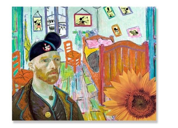 A fun pop piece for Saturday--"Van Goghs to Disneyland" (how many of u picked up the 1 mouse ear?) #vangogh 