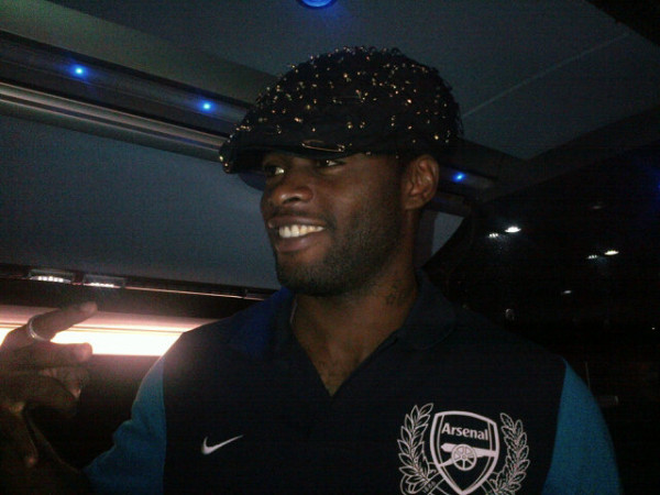 Alex Song Decided To Turn Up with this Hat Today woooow