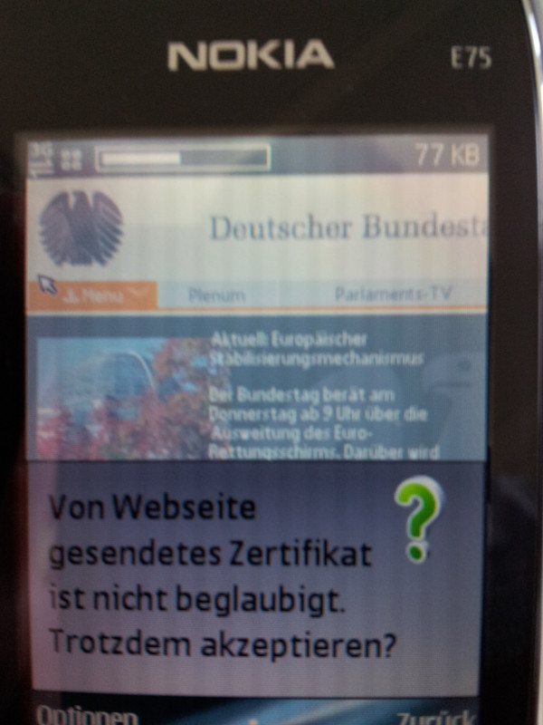 https://m.bundestag.de hat ein Problem mit dem Zertifikat. Großes Kino, echte Profis.