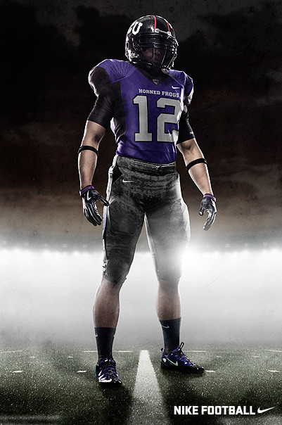 Here it is Horned Frog fans - the new Nike Pro Combat uniform for Saturday's game