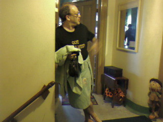 Here's a picture of @DBeyondBorders at Murder in Muskego. I don't think he's wearing pants.