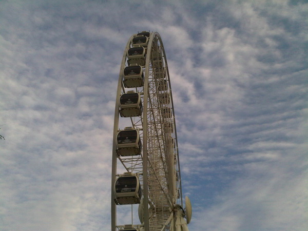 Nice shot of the Niagara SkyWheel and the clouds above