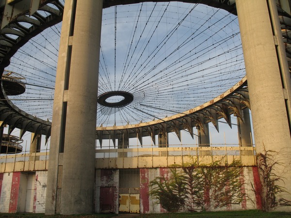 I can't tell whether abandoned World's Fair structures look ominous or depressing.