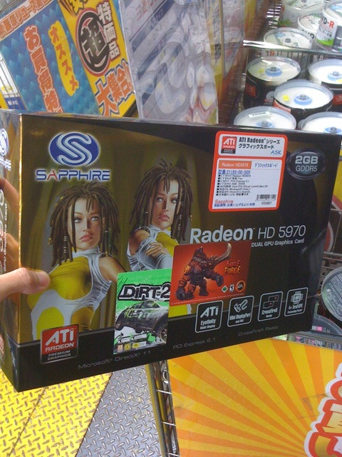 ソフマップリユース総合館に、SAPPHIRE製Radeon HD 5970が入荷。価格は86800円で、在庫は1本のみ。