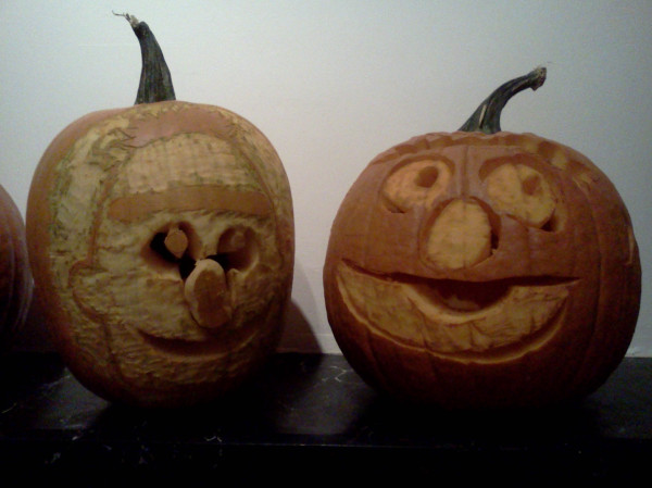 Carving pumpkins involved safety goggles. I highly recommend dremels for pumpkin art.This is Bert &amp; Ernie @sesamestreet