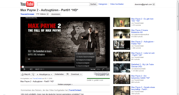 Geschwindigkeit bei @YouTube? Cool.