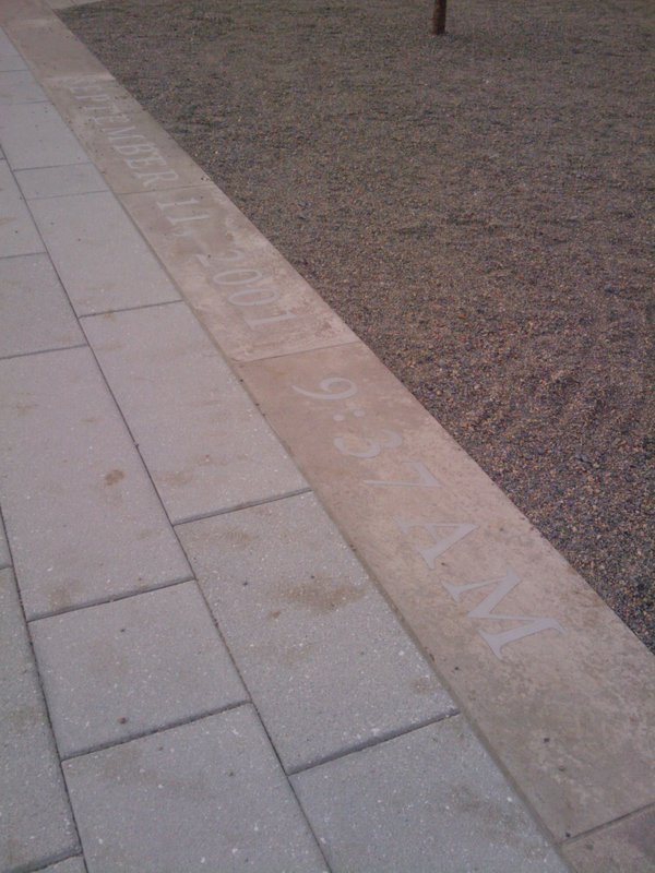 Pentagon Memorial show the time 9:37