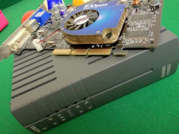 ISDN ターミナルアダプタ OMRON MT128S-D/R(V)  と A Open の グラフィックボード g force 4