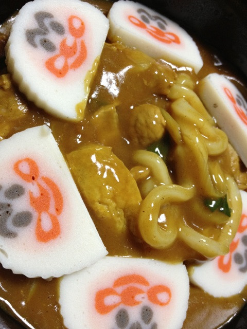 I got curry and udon, Japanese noodle. カレーうどんうまー（・∀・）