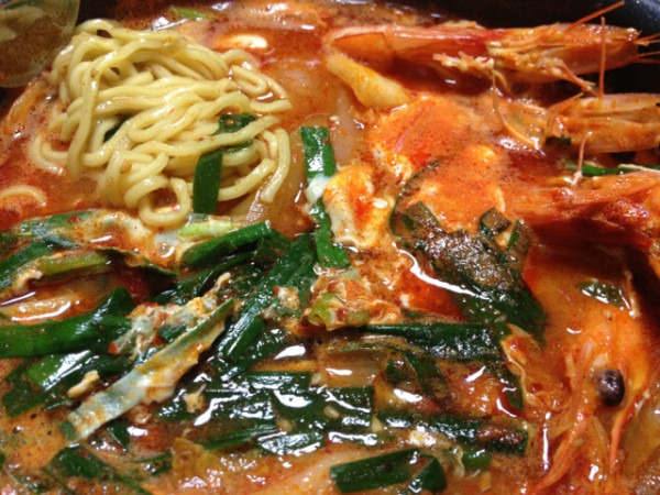 I got sundubu jjigae for dinmer. スンドゥブ・チゲ 순두부찌개 食べた（・∀・）