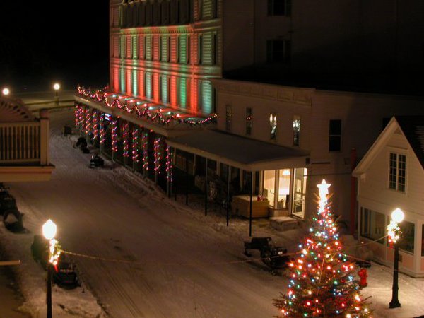 Here are the Christmas lights on the Chippewa as well as a top shot of the Island Christmas tree.  Great decorations! 