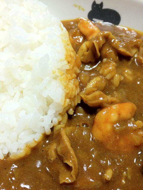 I got curry with rice and seafoods. シーフードカレーうまー（・∀・）