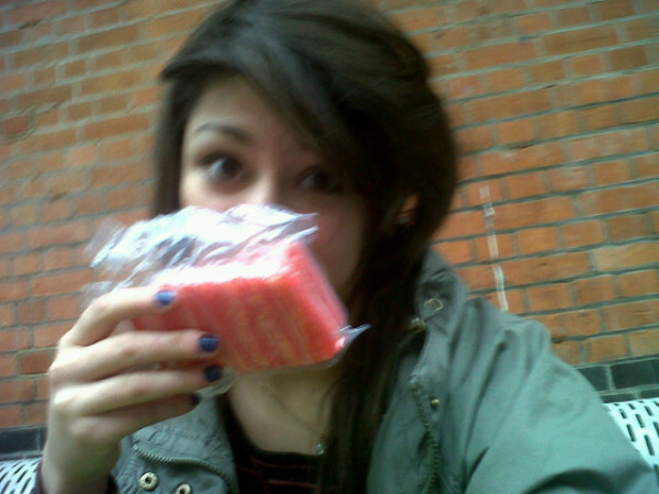 Hungover at bexhill station with seafood sticks.