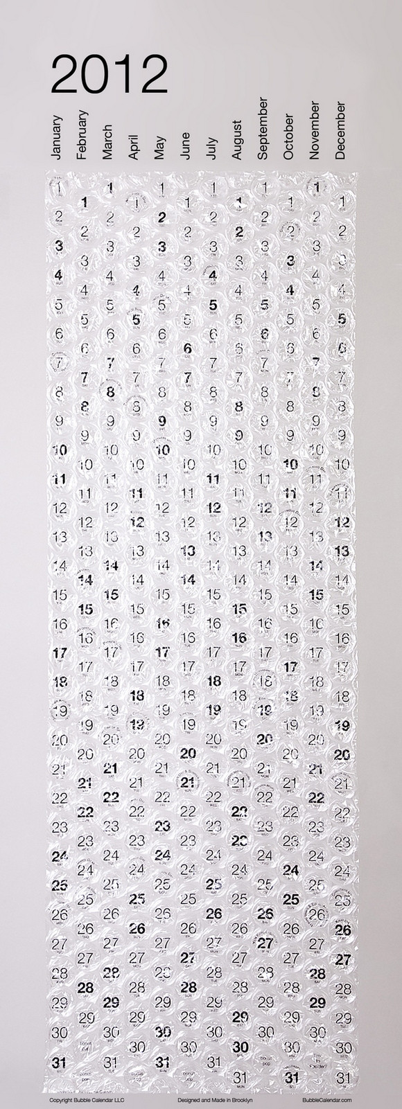 Bubble wrap 2012 calendar (via @thepoke)