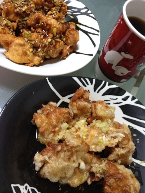 油淋鶏と唐揚げ甘酢醤油。