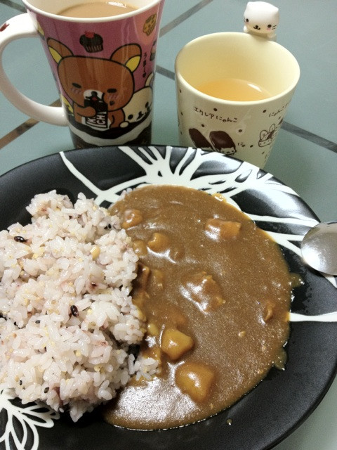 朝からカレーライス2杯食べて一仕事終えた気分。はらいぱい。