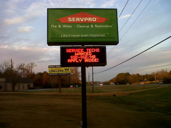 Thank you, ServPro Westover Trainership, for allowing us to make and install your new sign!