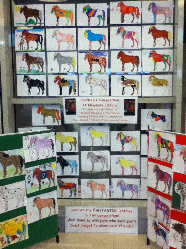 We now have a display of the wonderful entries from the library's War Horse competition. All of them are so good!